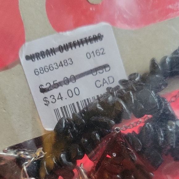 Urban Outfitters Elegant 2 Piece Black Stone Necklace New - Picture 5 of 5